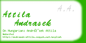 attila andrasek business card